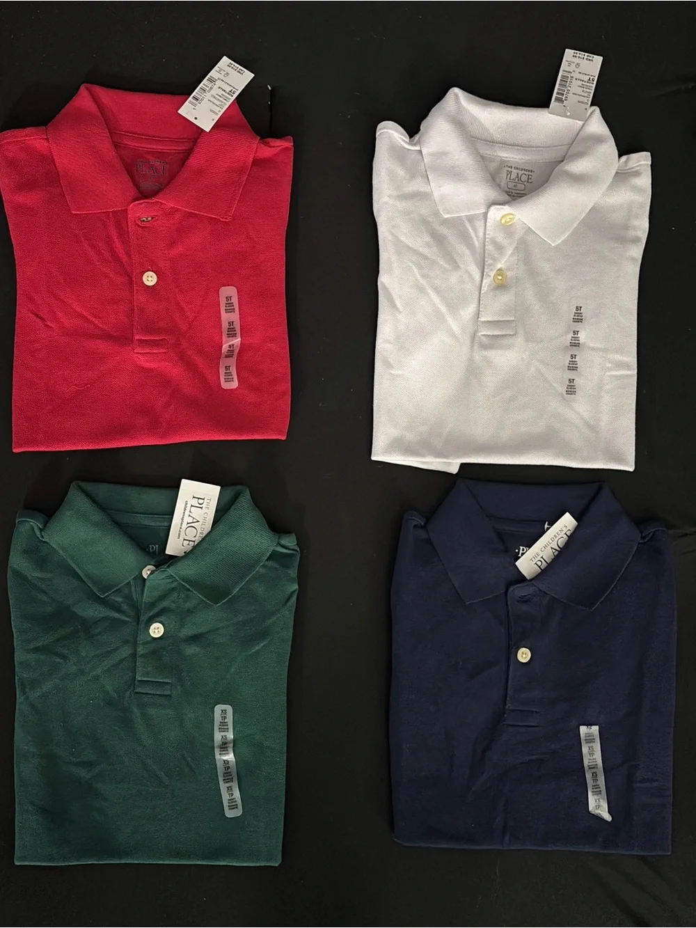 The Children's Place Polo Shirt Set - Red, White, Green, Blue
